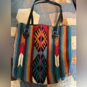 Vintage Southwestern Tote Bag Quilt Blanket Bag Purse